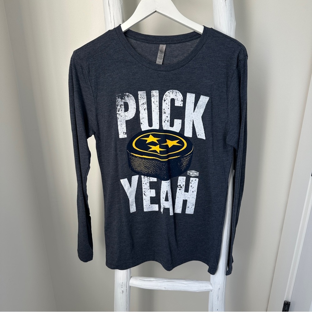Next Level Apparel Long Sleeve Puck Yeah Nashville Predators T Shirt Size Small